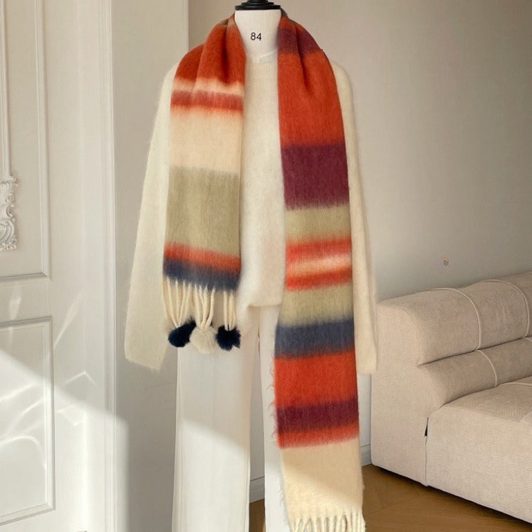 Rainbow Tassel Scarf