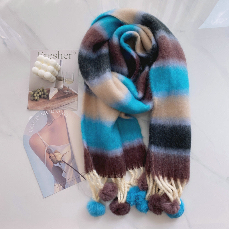 Rainbow Tassel Scarf