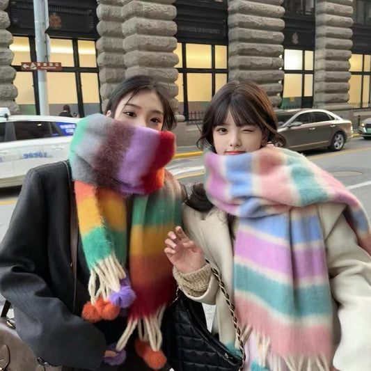 Rainbow Tassel Scarf